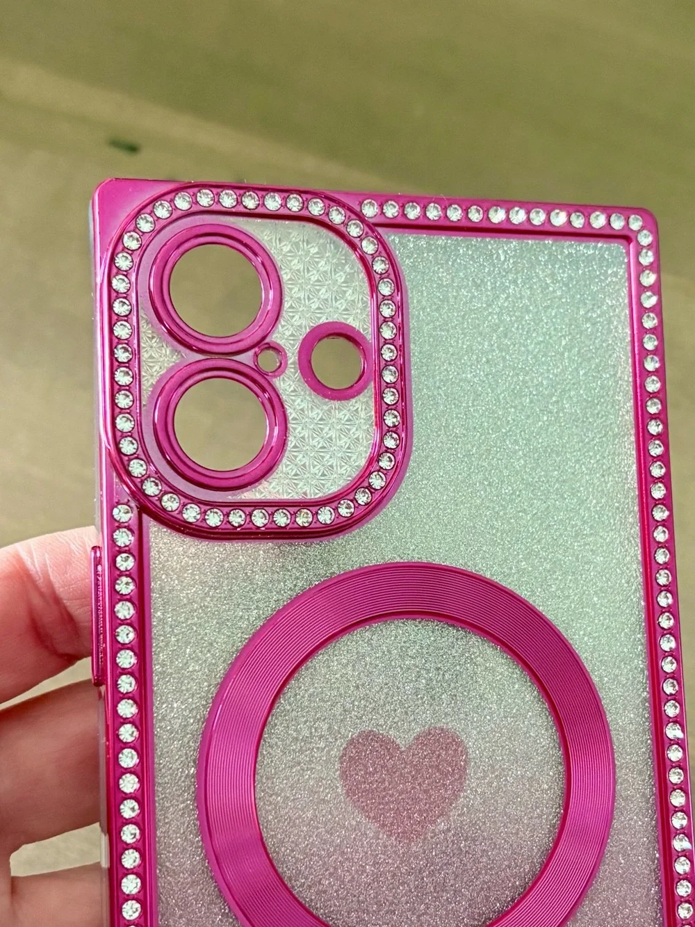 NEW Magnetic Glitter iPhone 16 Plus Case with Ring Holder